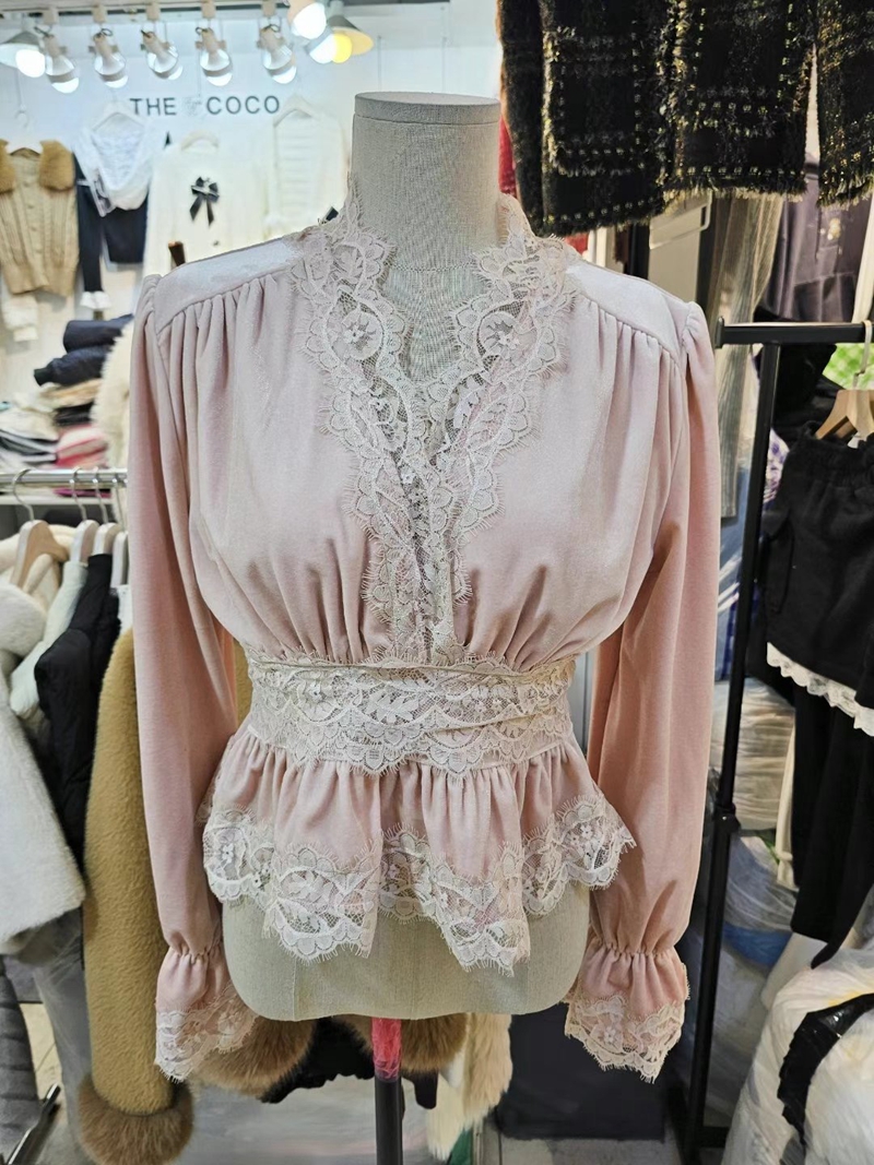 THE COCO直郵韓國代購女裝新品真品時尚職業人氣襯衫蕾絲衫THE COCO襯衫/蕾絲衫圖色2