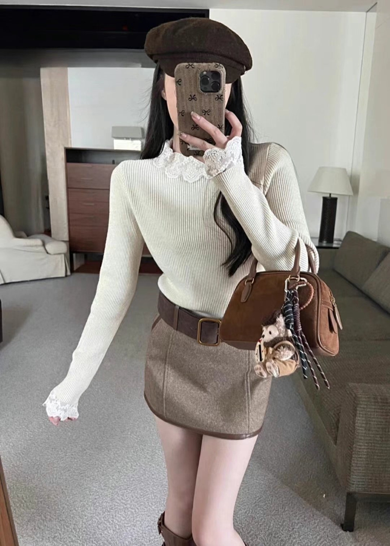 THE COCO韓國直郵女裝新款熱賣休閑職業人氣真品針織衫蕾絲THE COCO針織衫