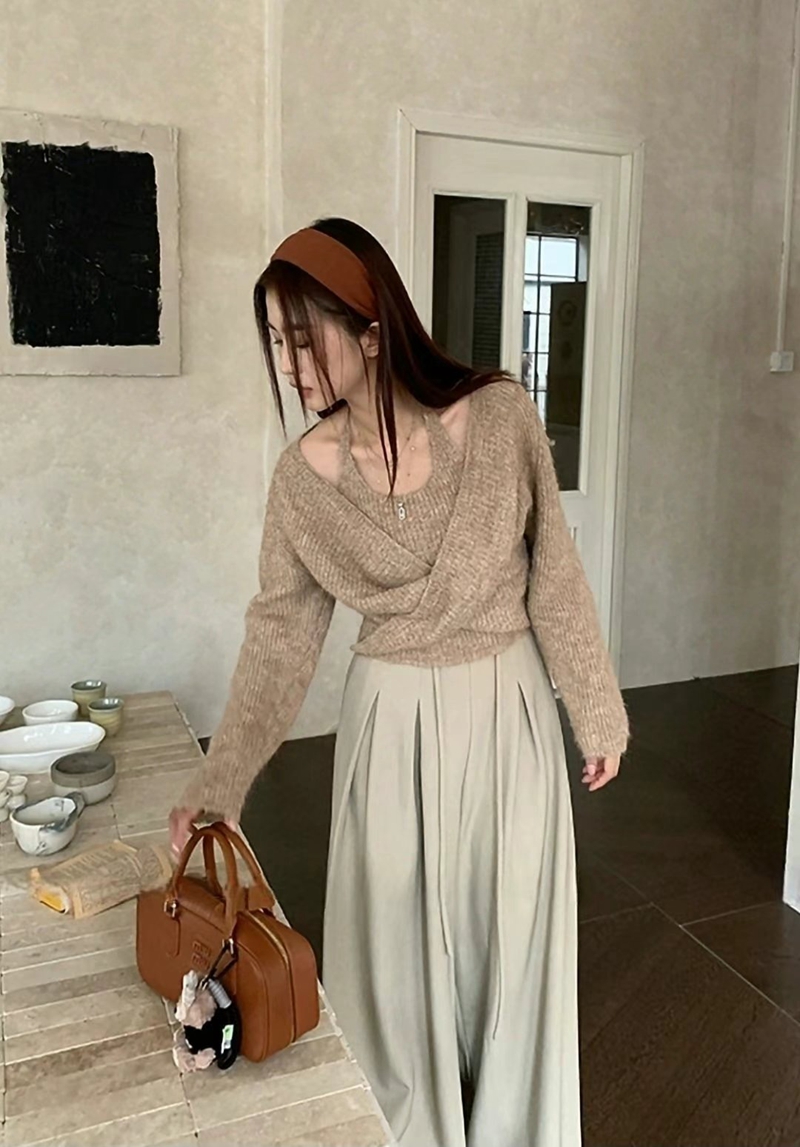 THE COCO韓國直郵女裝新款熱賣休閑真品推薦時尚針織衫雙面THE COCO針織衫