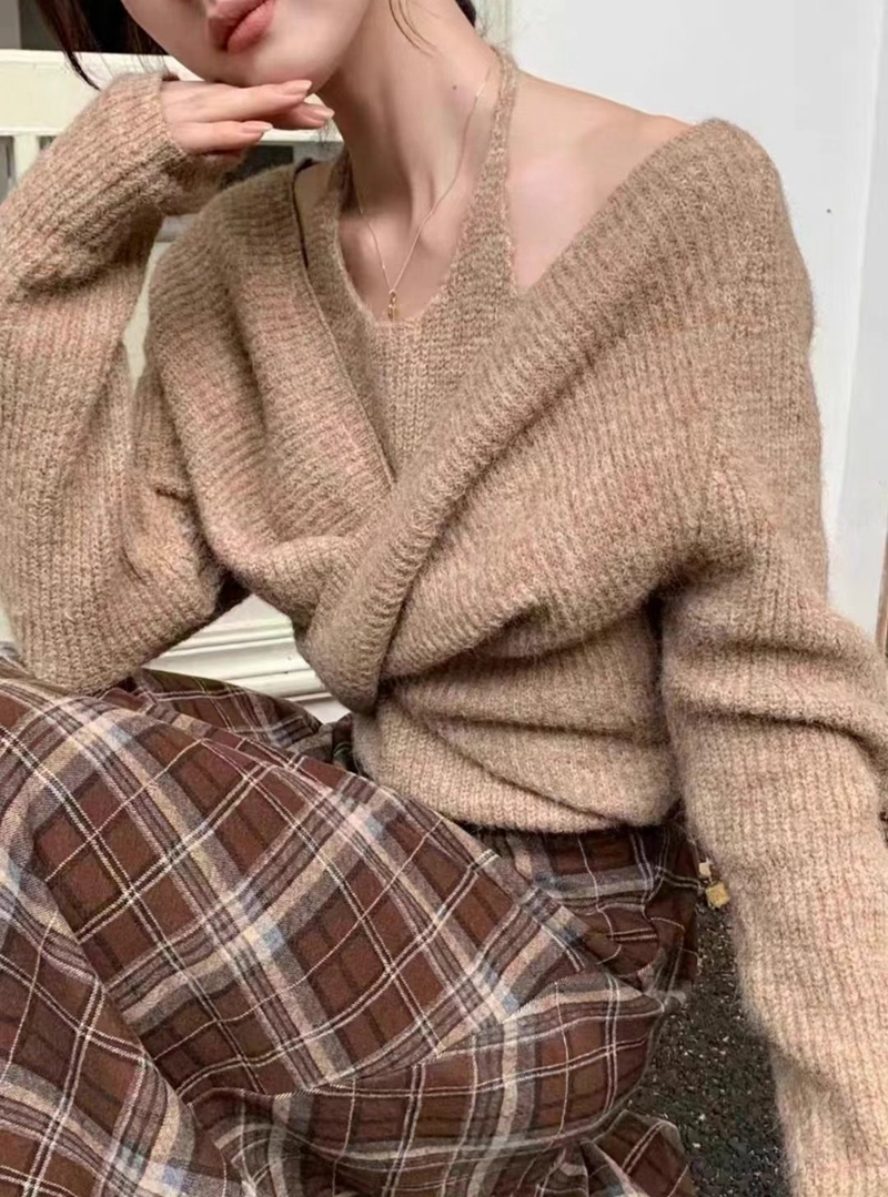 THE COCO韓國直郵女裝新款熱賣休閑真品推薦時尚針織衫雙面THE COCO針織衫