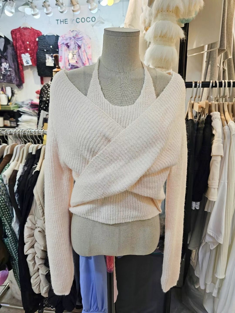 THE COCO韓國直郵女裝新款熱賣休閑真品推薦時尚針織衫雙面THE COCO針織衫圖色1