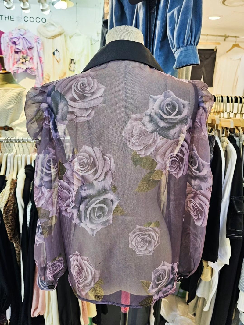 THE COCO直郵韓國代購女裝新款24秋冬時尚熱賣休閑襯衫蕾絲衫THE COCO襯衫/蕾絲衫