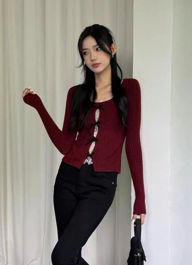 THE COCO韓國直郵東大門代購女裝新款職業熱賣人氣針織衫羅紋THE COCO針織衫