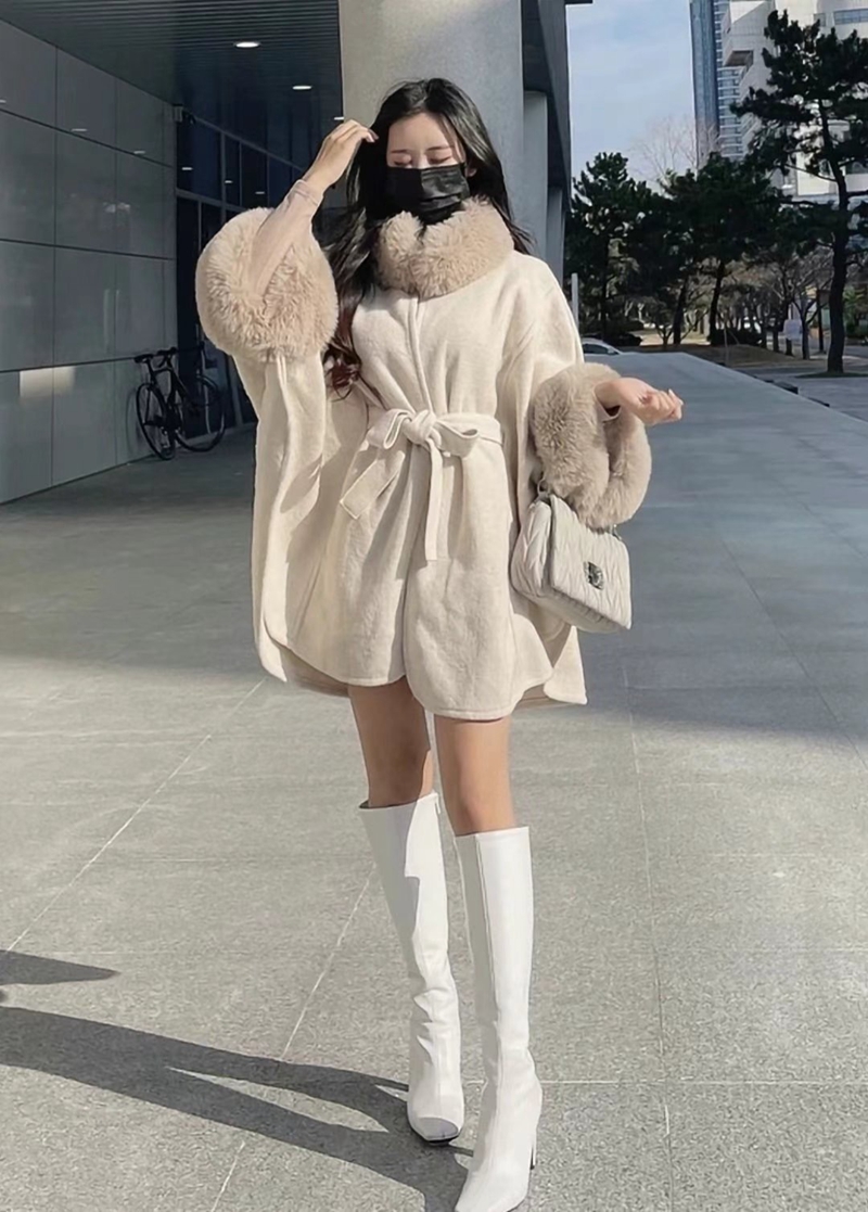 THE COCO韓國直郵東大門代購女裝新品推薦熱賣短款大衣斗篷THE COCO短款大衣
