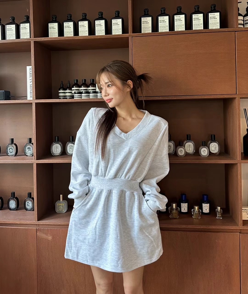 MAYFLOWER東大門實拍女士新品熱賣推薦休閑時尚職業連衣裙V領MAYFLOWER連衣裙