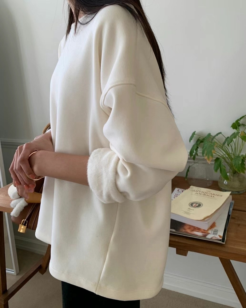 LUCKY ROOM東大門直郵女裝新品熱賣休閑24秋夏長袖T恤水貂貂皮LUCKY ROOM長袖T恤