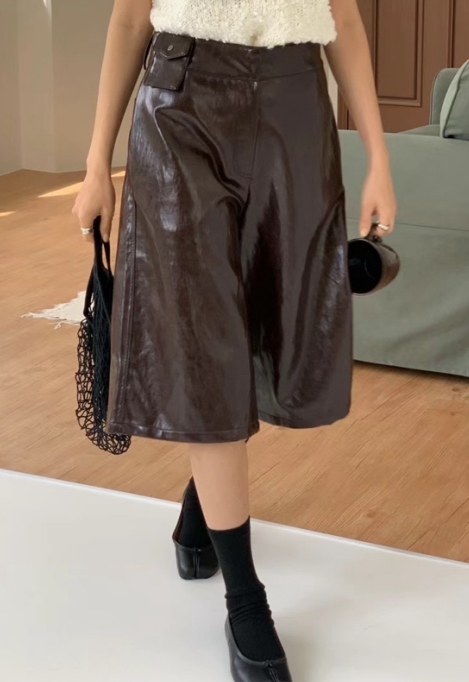 RARASHOW東大門代購女裝新品職業真品時尚推薦人氣短褲皮革RARASHOW短褲圖色2