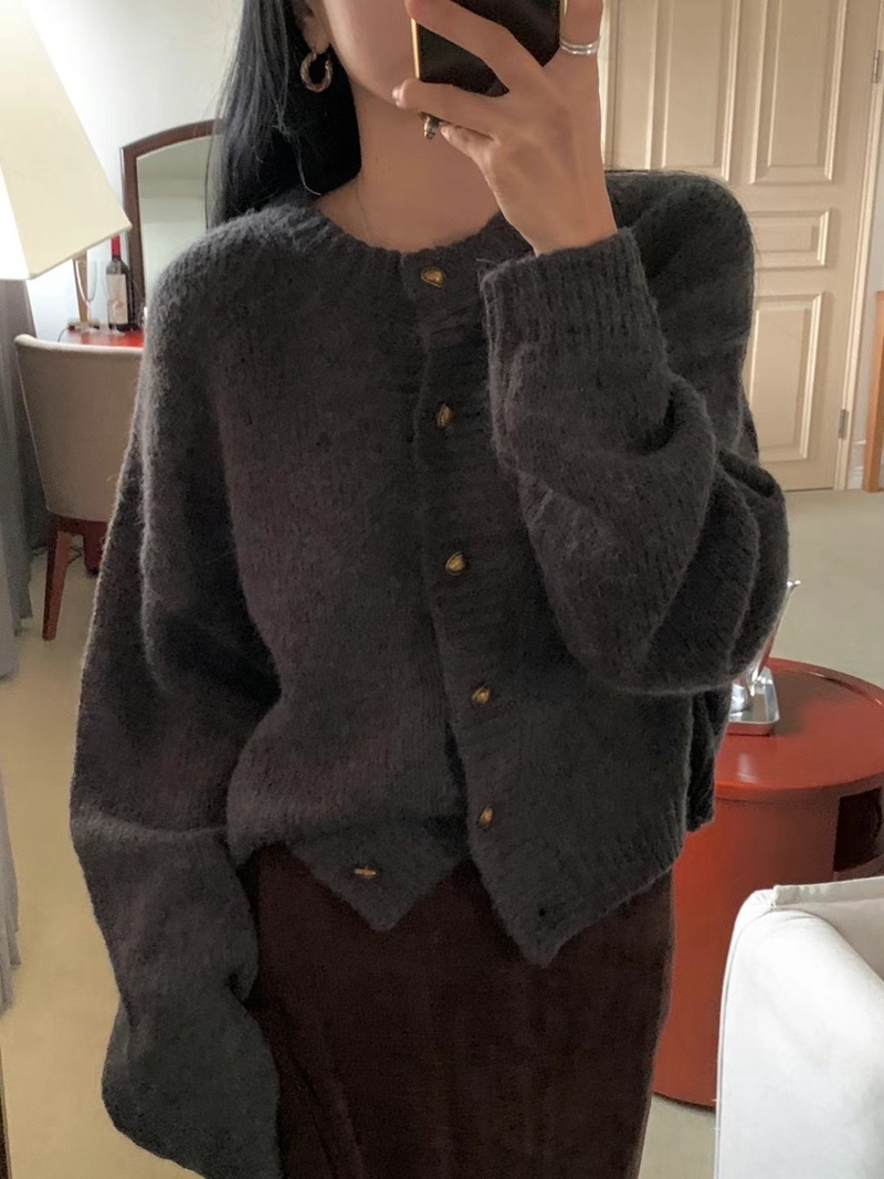 RARASHOW東大門實拍女士新款時尚職業休閑推薦熱賣針織衫開衫RARASHOW針織衫圖色2