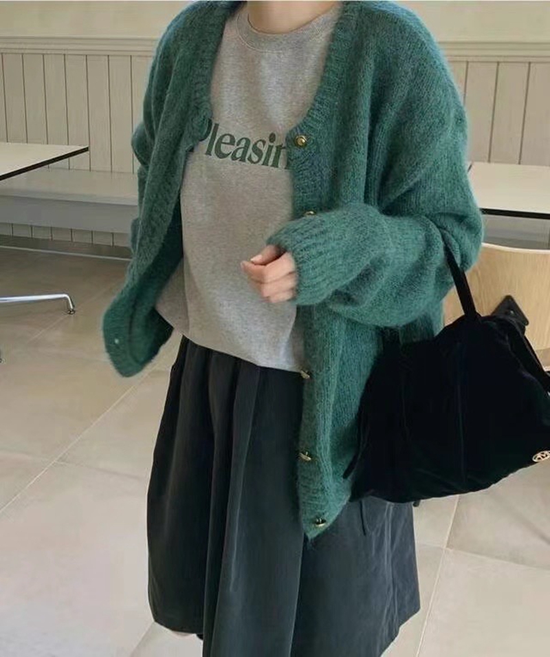 RARASHOW東大門實拍女士新款時尚職業休閑推薦熱賣針織衫開衫RARASHOW針織衫圖色3