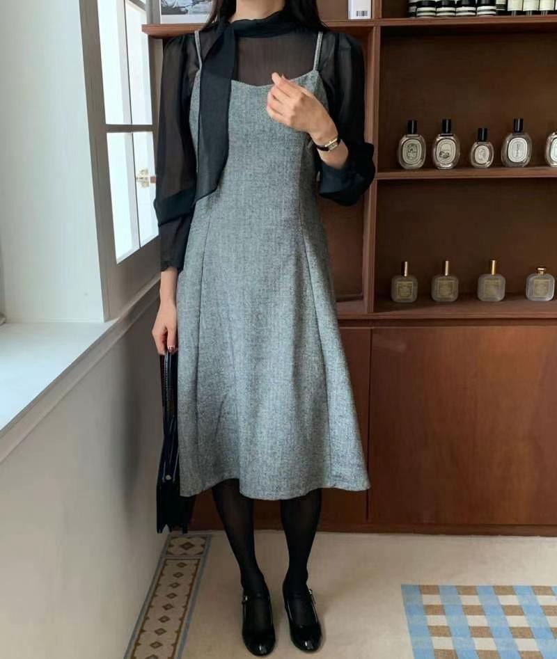 ON-NI-언니-T東大門代購女士新款職業24秋夏熱賣人氣連衣裙ON-NI連衣裙