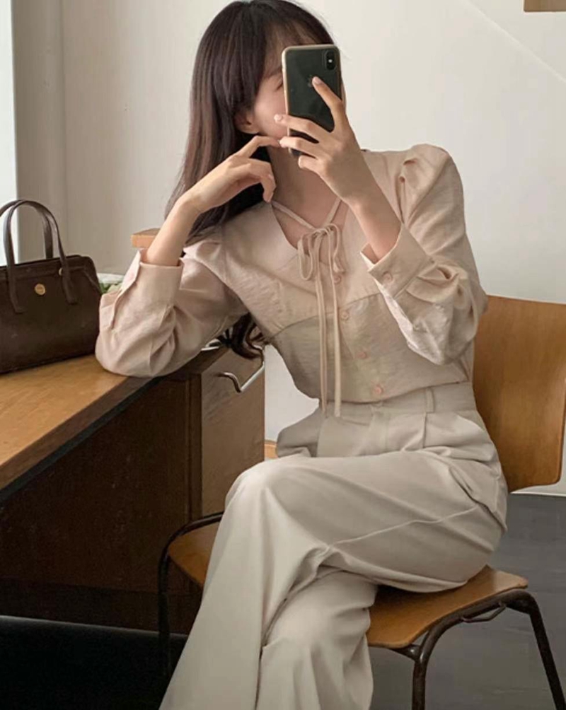 ON-NI-언니-T韓國直郵女士新款休閑推薦職業人氣襯衫蕾絲衫ON-NI襯衫/蕾絲衫