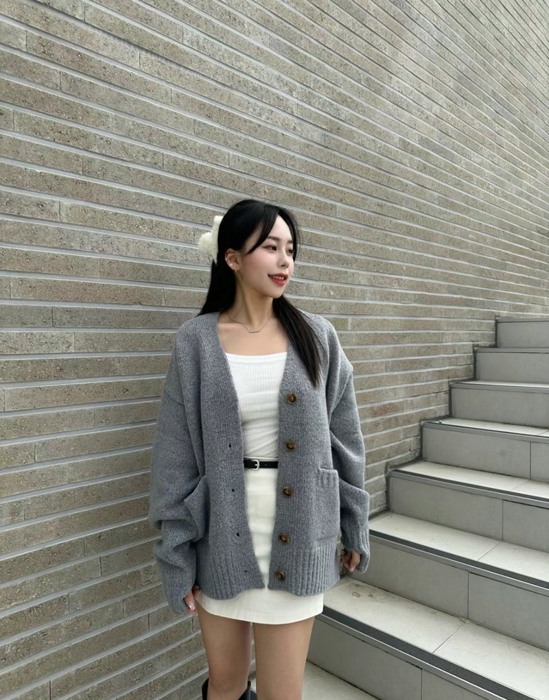 FRIDA韓國直郵女士新款人氣真品推薦熱賣24秋夏針織衫寬松開衫FRIDA針織衫圖色2