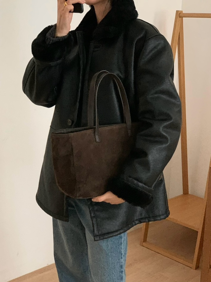 SORBET韓國直郵女裝新品推薦休閑24秋夏時尚職業熱賣人氣皮衣SORBET/flat white皮衣