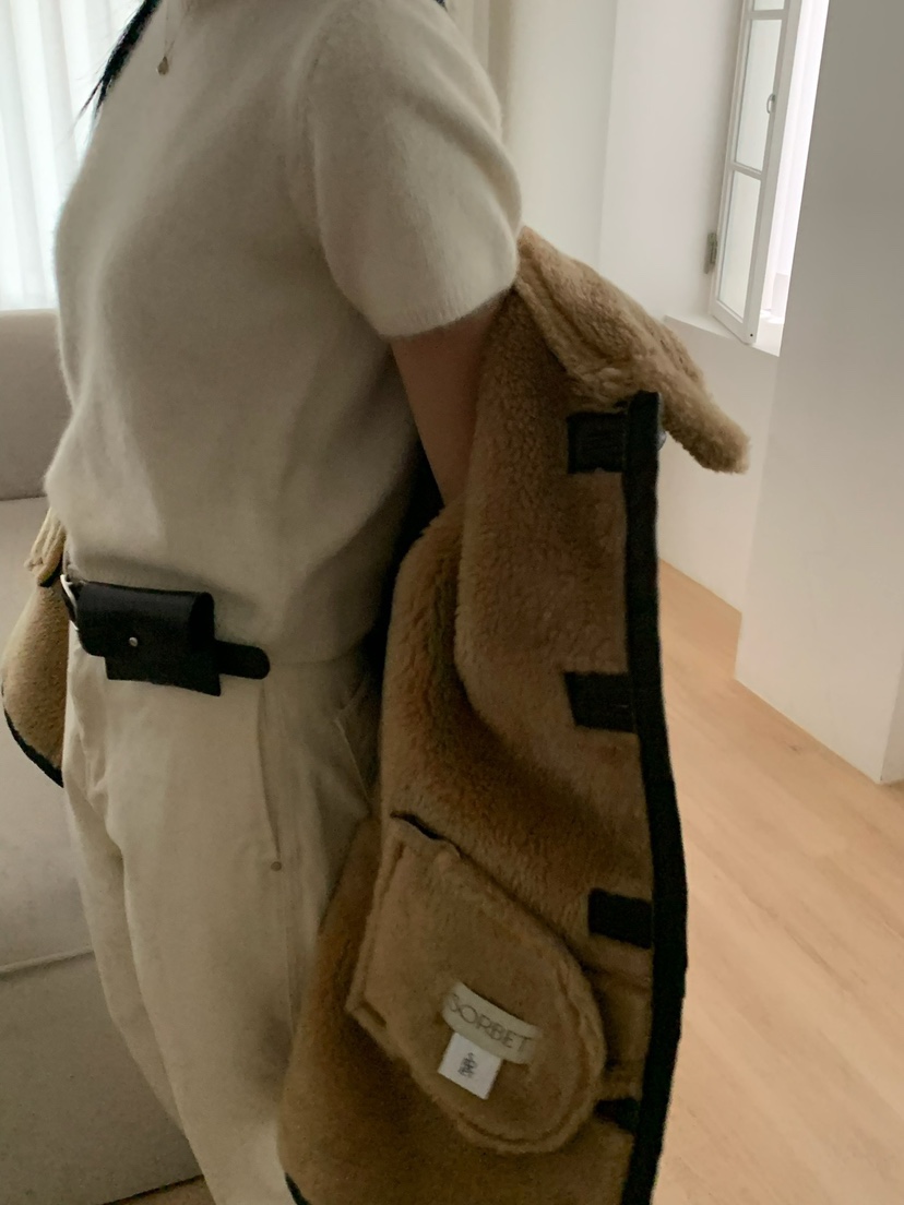 SORBET韓國直郵女裝新品推薦休閑24秋夏時尚職業熱賣人氣皮衣SORBET/flat white皮衣