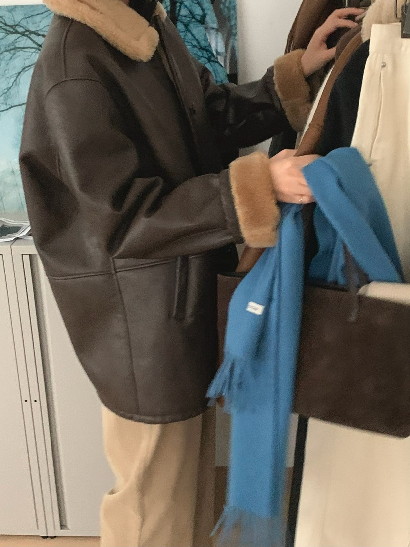 SORBET韓國直郵女裝新品推薦休閑24秋夏時尚職業熱賣人氣皮衣SORBET/flat white皮衣