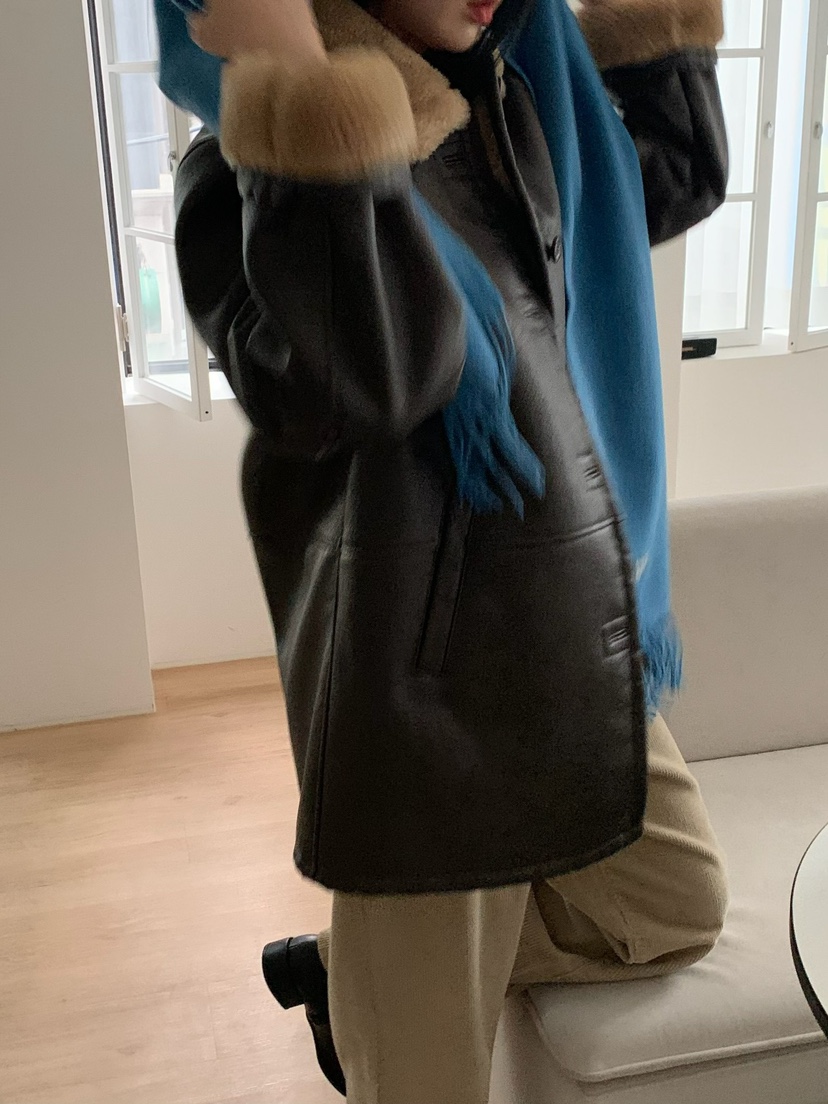 SORBET韓國直郵女裝新品推薦休閑24秋夏時尚職業熱賣人氣皮衣SORBET/flat white皮衣