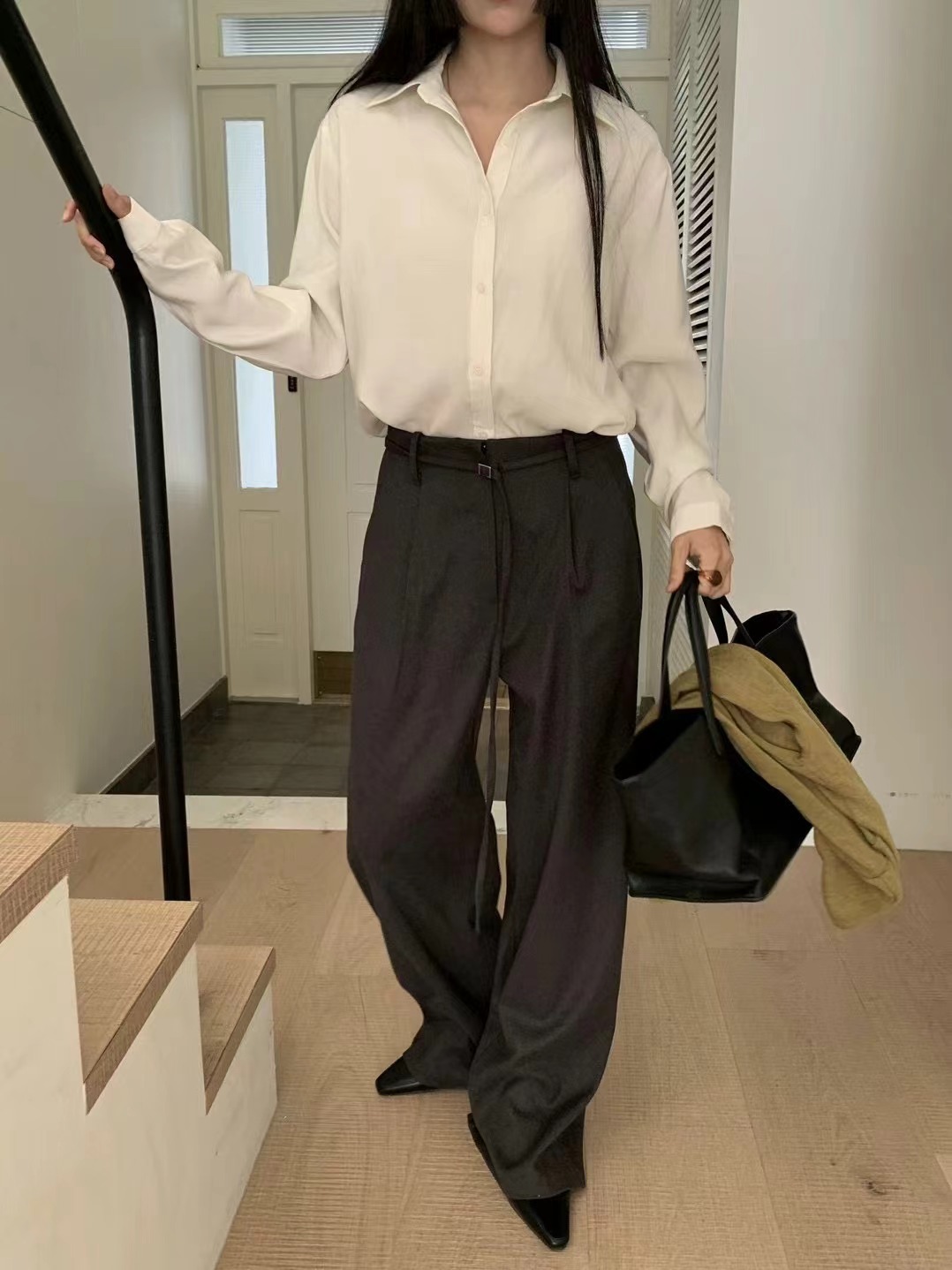 HANDER東大門直郵女士新款推薦休閑時尚職業人氣休閑褲含腰繩HANDER休閑褲