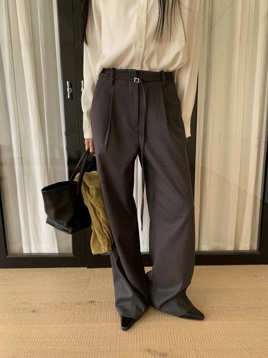 HANDER東大門直郵女士新款推薦休閑時尚職業人氣休閑褲含腰繩HANDER休閑褲