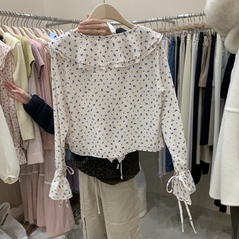 LiLi/Aile韓國直郵女士新品時尚真品熱賣推薦24秋夏襯衫蕾絲衫Lai襯衫/蕾絲衫