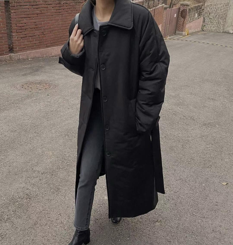MY YOUNG韓國直郵東大門實拍女裝新款時尚真品長款棉服填充RIPPLE長款棉服圖色3