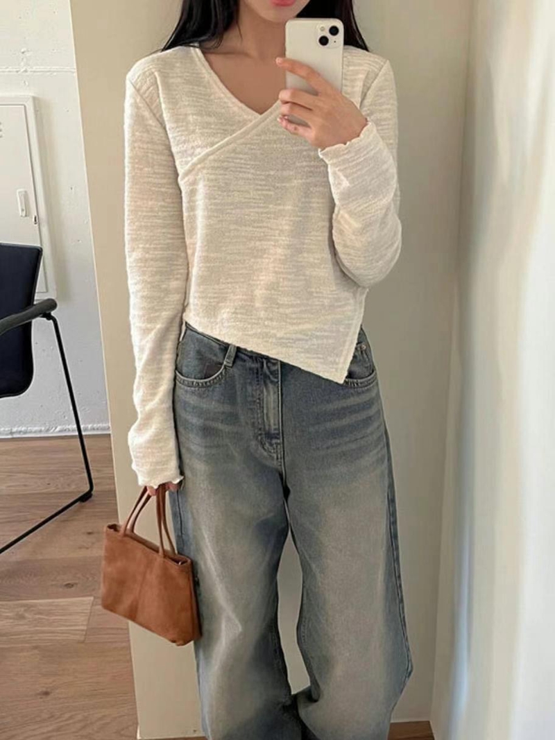 MYCABINET韓國直郵女裝新品熱賣時尚職業真品24秋冬長袖T恤MYCABINET長袖T恤