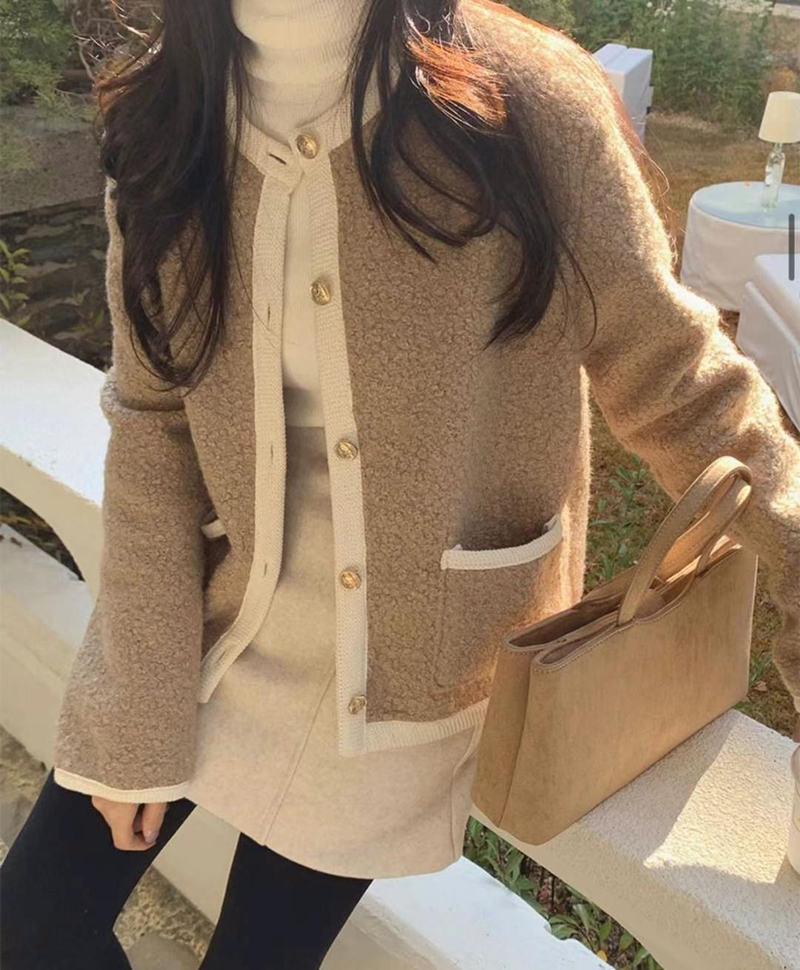 MY YOUNG韓國直郵女裝新品休閑人氣真品職業熱賣24秋冬夾克RIPPLE夾克圖色2