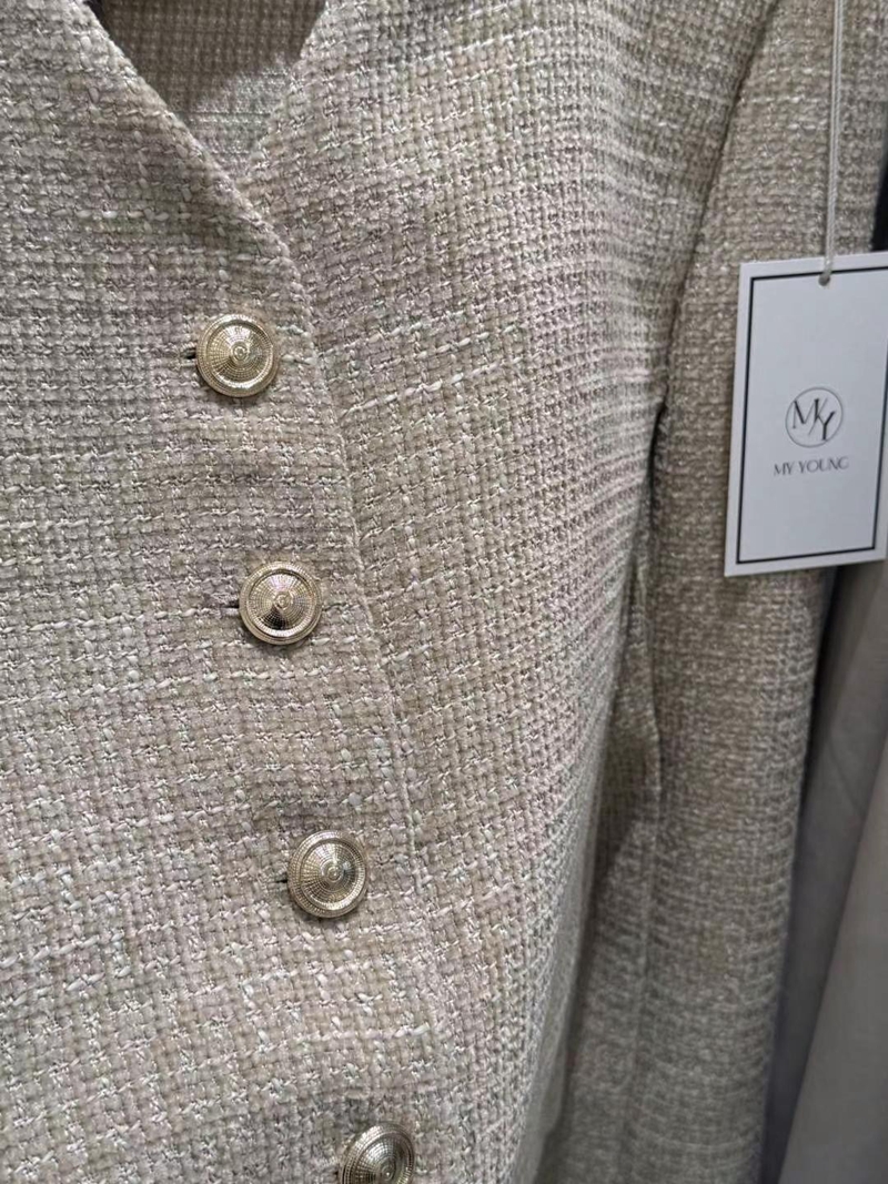 MY YOUNG韓國直郵東大門實拍女裝新品休閑24秋冬職業套裝花呢RIPPLE套裝