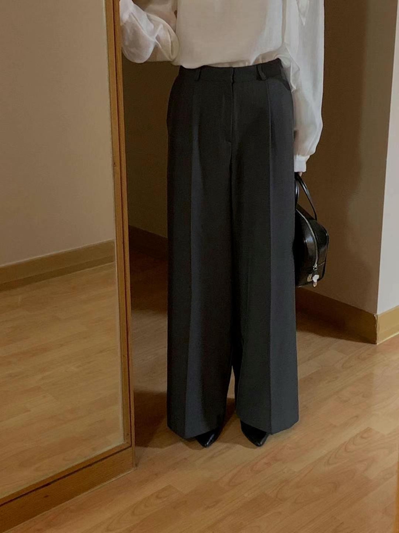 MY YOUNG韓國直郵東大門實拍女裝新款人氣休閑24秋冬正裝褲西褲RIPPLE正裝褲/西褲