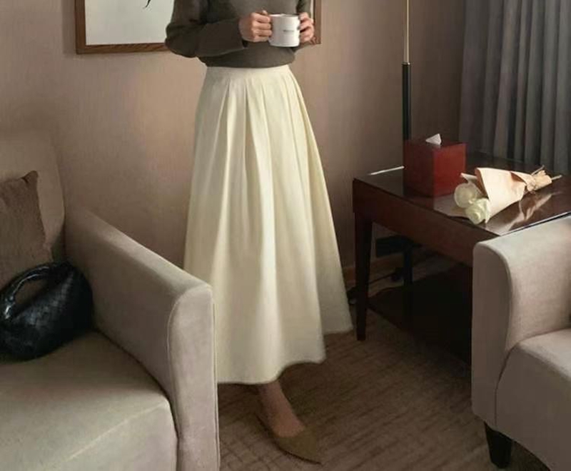 MY YOUNG韓國直郵東大門實拍女裝新品24秋冬時尚人氣休閑長裙RIPPLE長裙