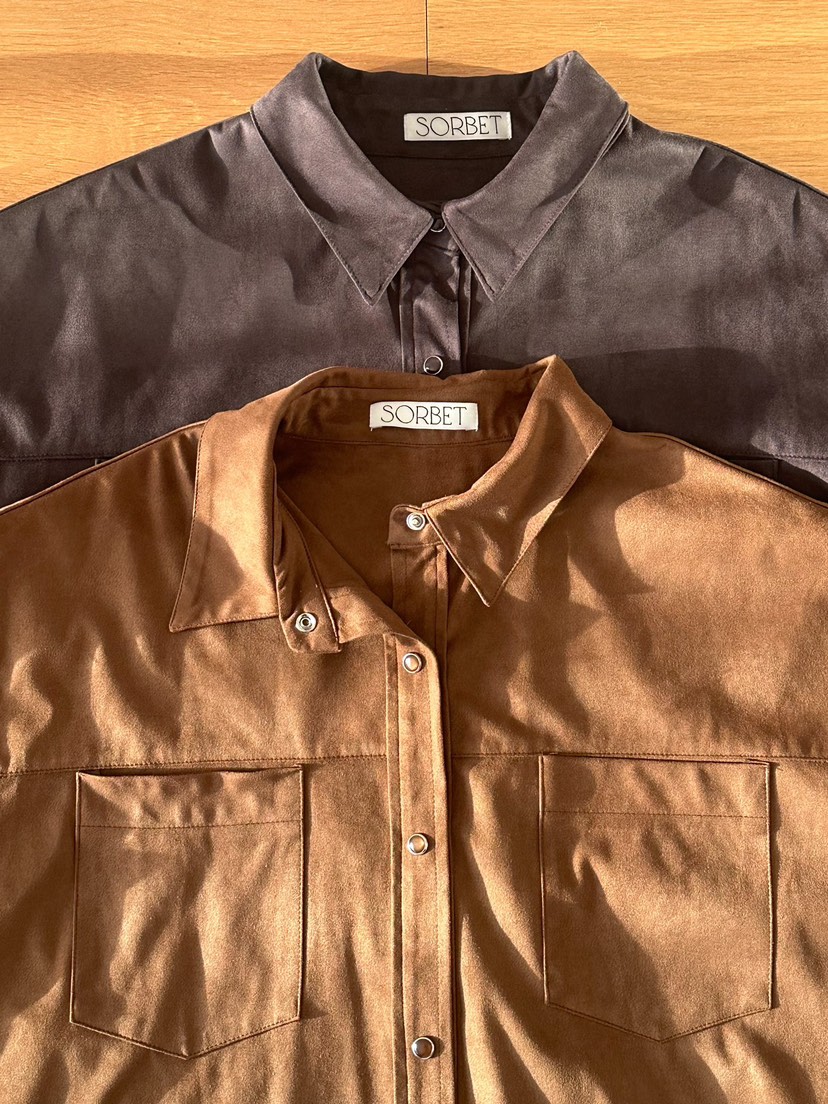 SORBET韓國直郵東大門實拍女裝新品真品人氣襯衫蕾絲衫絨面革SORBET/flat white襯衫/蕾絲衫