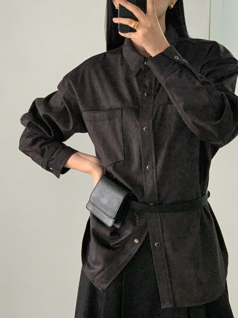 SORBET韓國直郵東大門實拍女裝新品真品人氣襯衫蕾絲衫絨面革SORBET/flat white襯衫/蕾絲衫