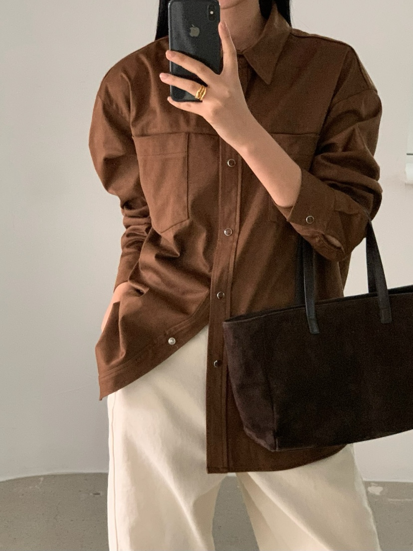 SORBET韓國直郵東大門實拍女裝新品真品人氣襯衫蕾絲衫絨面革SORBET/flat white襯衫/蕾絲衫