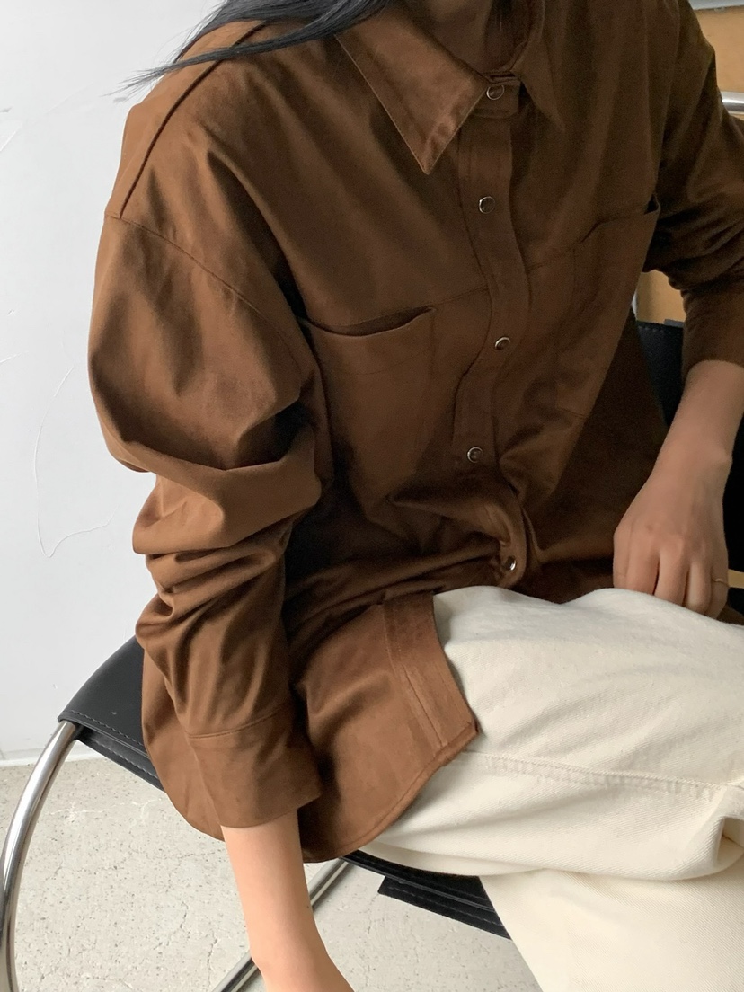 SORBET韓國直郵東大門實拍女裝新品真品人氣襯衫蕾絲衫絨面革SORBET/flat white襯衫/蕾絲衫