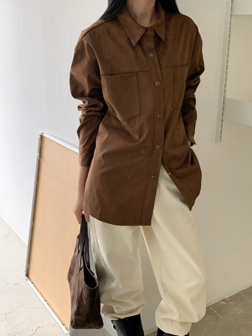 SORBET韓國直郵東大門實拍女裝新品真品人氣襯衫蕾絲衫絨面革SORBET/flat white襯衫/蕾絲衫