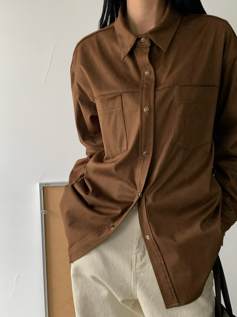 SORBET韓國直郵東大門實拍女裝新品真品人氣襯衫蕾絲衫絨面革SORBET/flat white襯衫/蕾絲衫