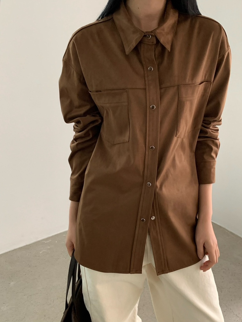 SORBET韓國直郵東大門實拍女裝新品真品人氣襯衫蕾絲衫絨面革SORBET/flat white襯衫/蕾絲衫