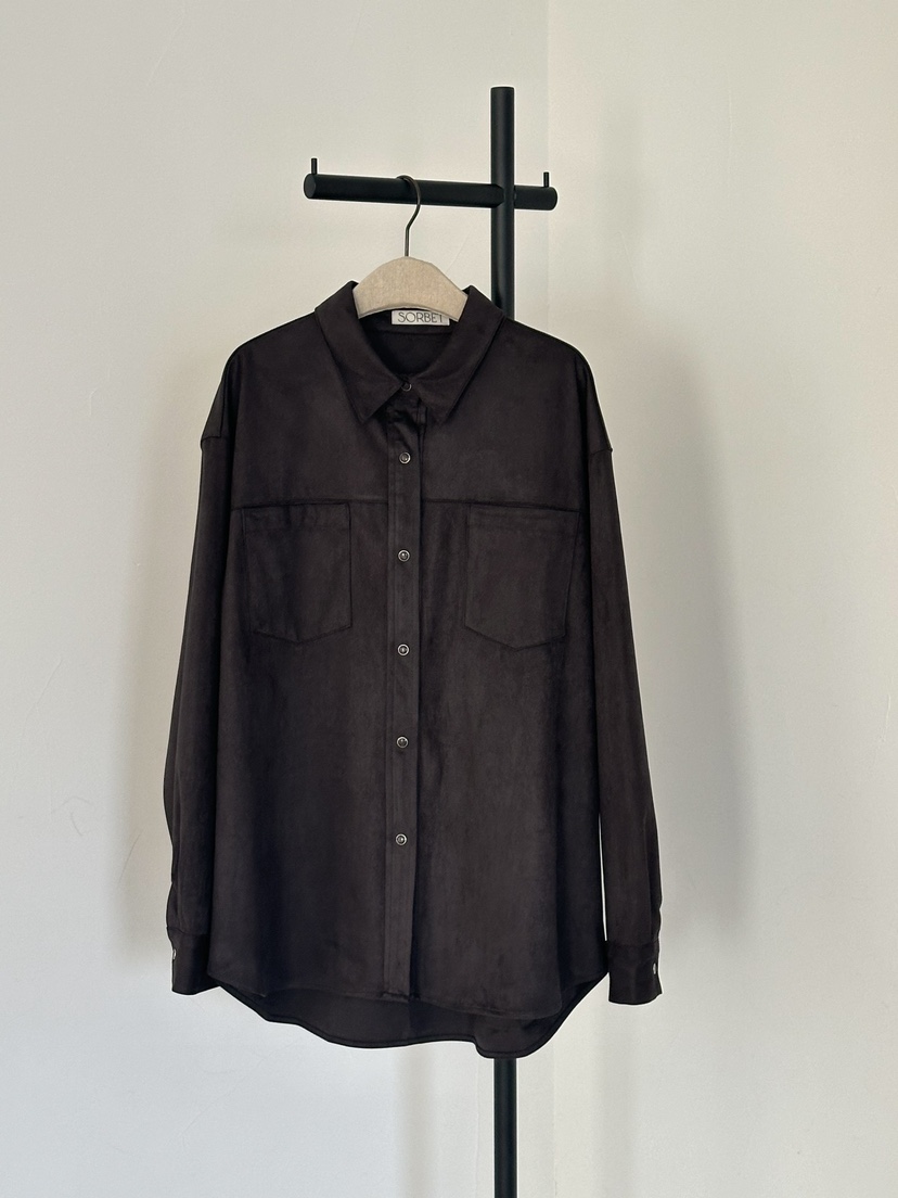 SORBET韓國直郵東大門實拍女裝新品真品人氣襯衫蕾絲衫絨面革SORBET/flat white襯衫/蕾絲衫圖色2