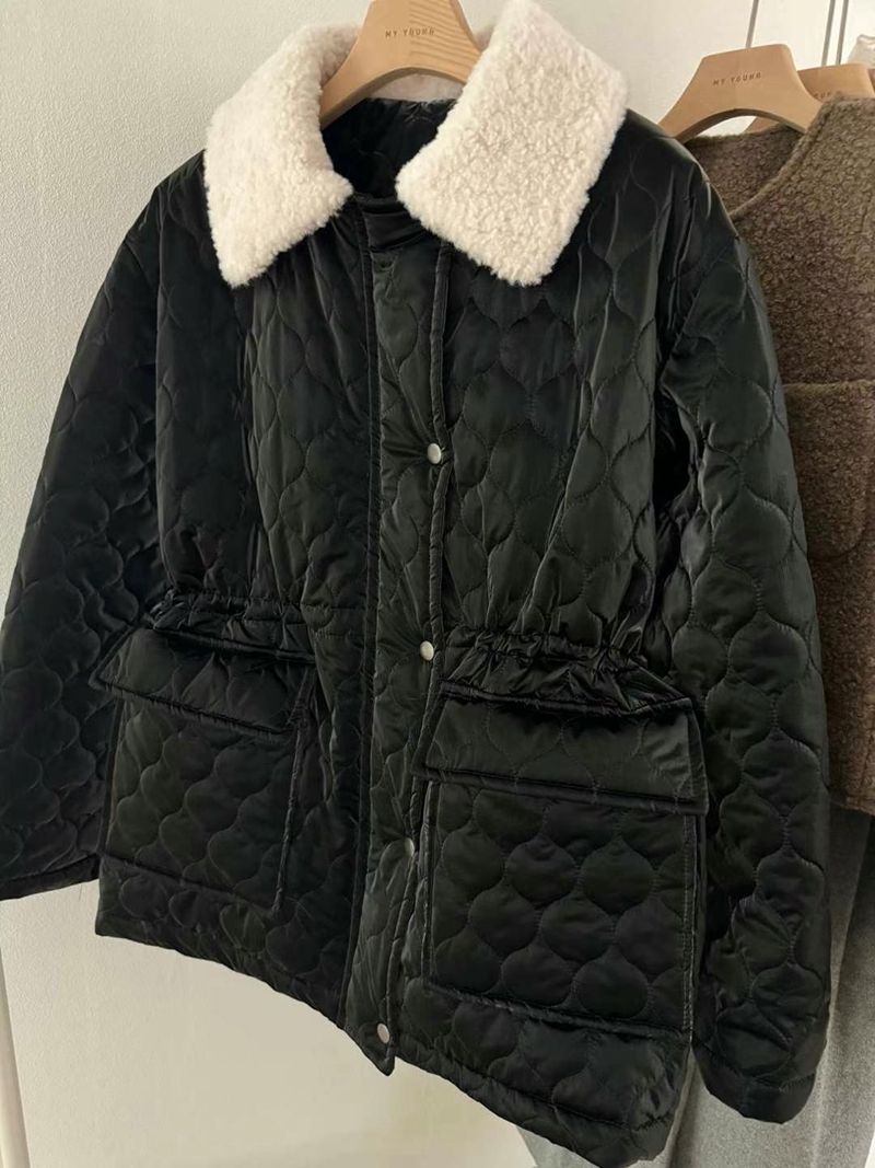 MY YOUNG韓國直郵東大門實拍女裝新品真品休閑24秋冬短款棉服RIPPLE短款棉服圖色2