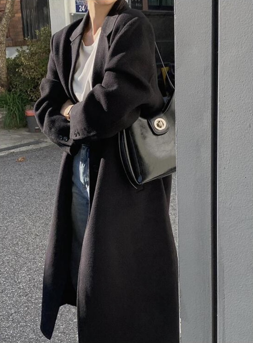 Sendtwo東大門代購女裝新品熱賣職業24秋夏真品時尚中長款大衣SENDTWO中長款大衣