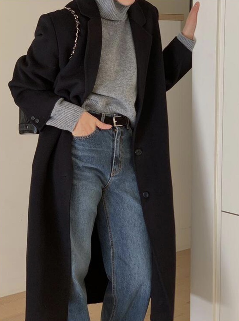 Sendtwo東大門代購女裝新品熱賣職業24秋夏真品時尚中長款大衣SENDTWO中長款大衣