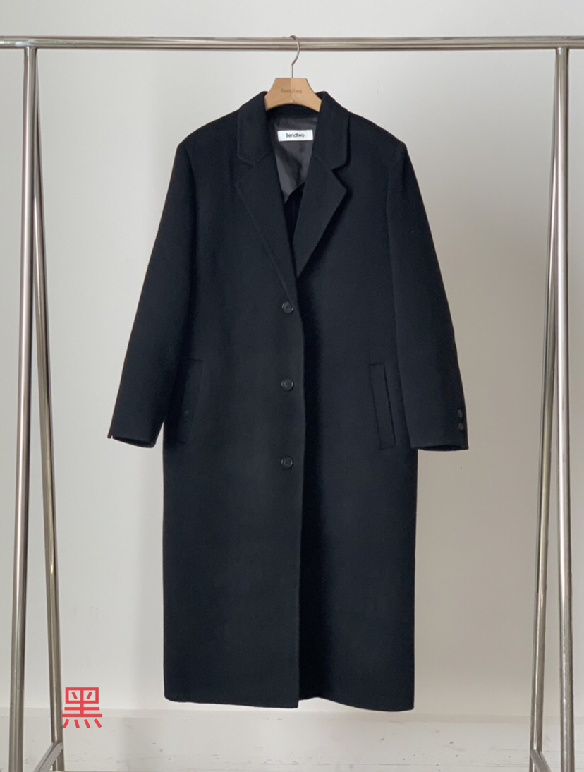 Sendtwo東大門代購女裝新品熱賣職業24秋夏真品時尚中長款大衣SENDTWO中長款大衣圖色2