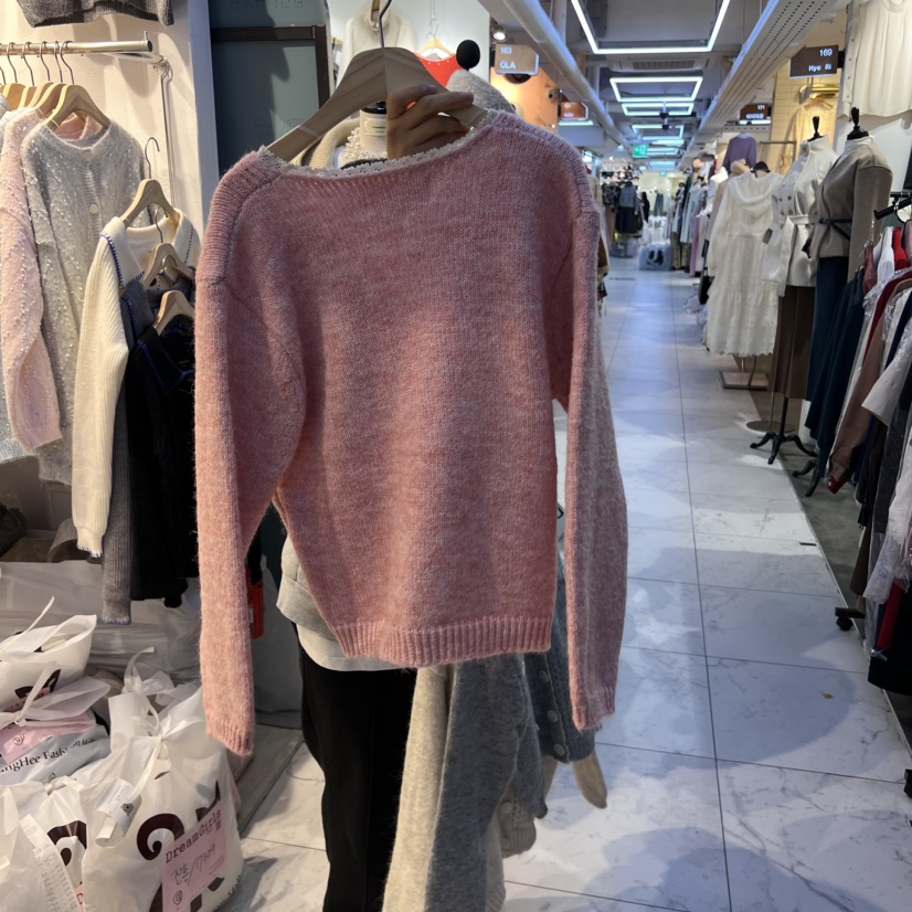 DREAM GIRIS/HOT PLACE東大門代購女士新品休閑針織衫V領DREAM GIRIS/HOT PLACE_ISSUE針織衫