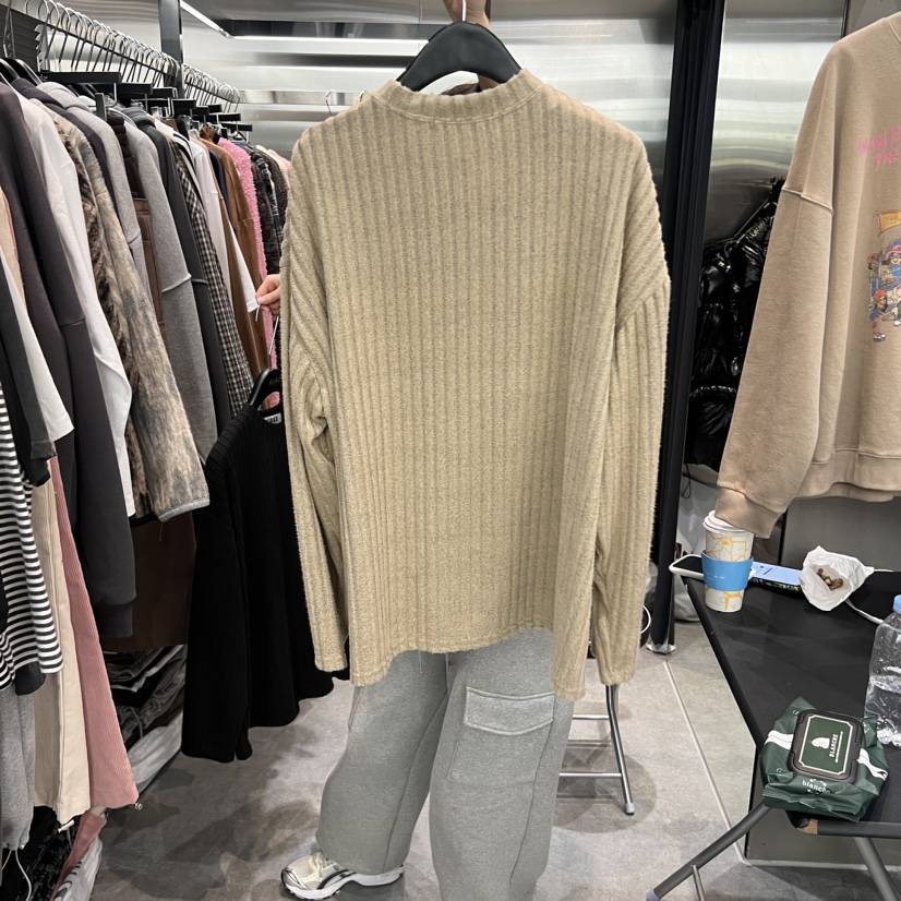 KirKe東大門代購女士新品推薦人氣熱賣休閑時尚長袖T恤羅紋KIRKE長袖T恤