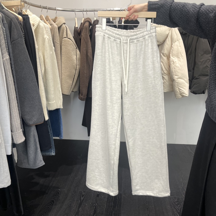 TAFFETA韓國代購女裝新品24秋夏職業真品時尚休閑褲加絨拉絲TAFFETA休閑褲圖色1