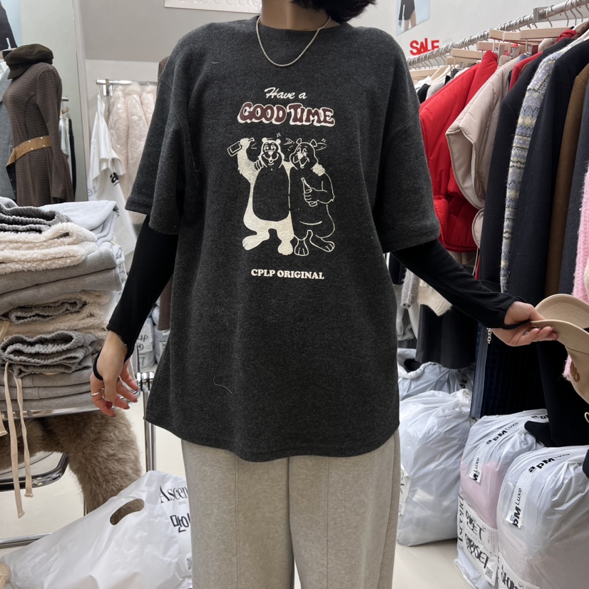 ASCEND韓國直郵女裝新款24秋冬人氣休閑熱賣職業T恤不含內搭ASCENDT恤圖色3