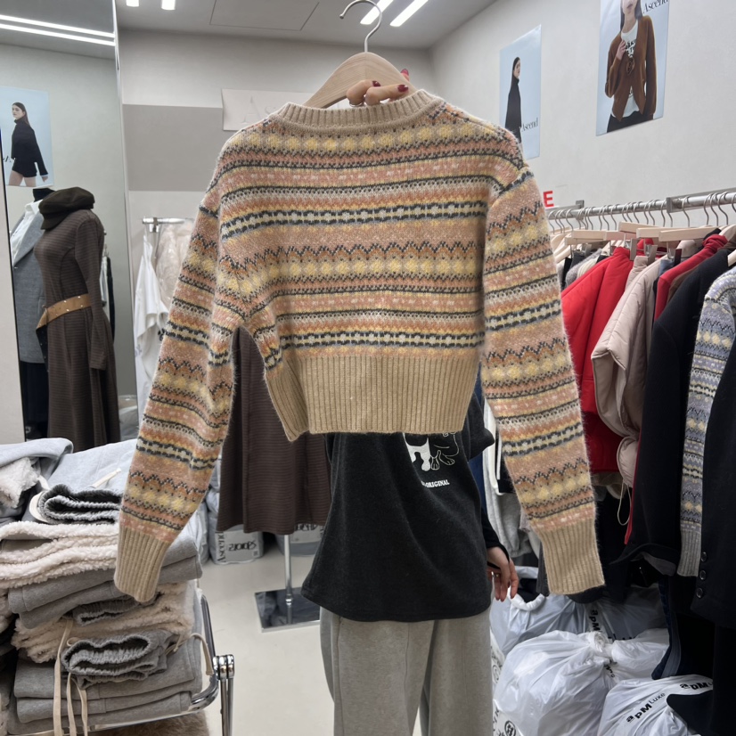 ASCEND韓國直郵女裝新品休閑熱賣人氣推薦職業毛衣狐貍開衫ASCEND毛衣