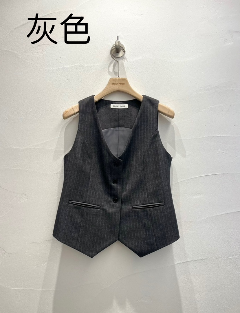 BROWN PAPER韓國直郵女裝新款人氣熱賣推薦24秋冬時尚馬甲BROWN PAPER-S馬甲圖色1