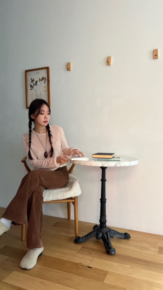 HEY/TO SEWING東大門實拍女士新品24秋夏休閑長袖T恤絲絨BY HEY/TO SEWING長袖T恤