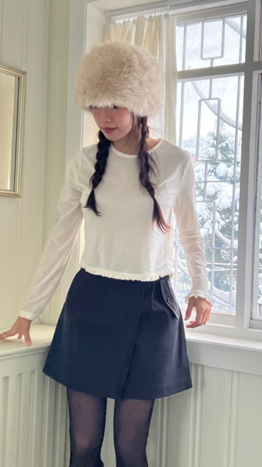 HEY/TO SEWING東大門實拍女士新品24秋夏休閑長袖T恤絲絨BY HEY/TO SEWING長袖T恤