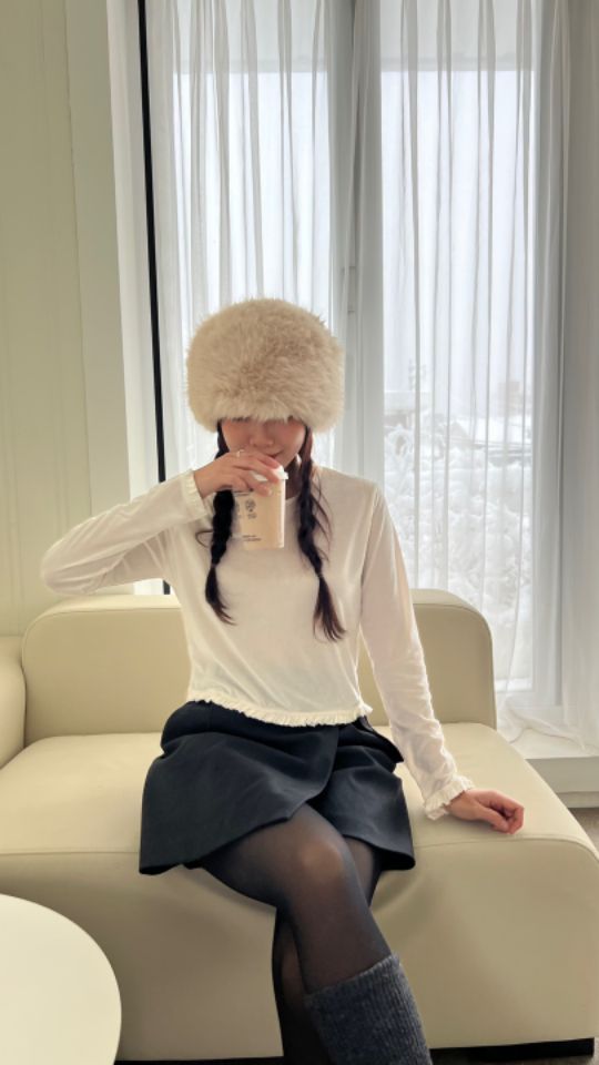HEY/TO SEWING東大門實拍女士新品24秋夏休閑長袖T恤絲絨BY HEY/TO SEWING長袖T恤